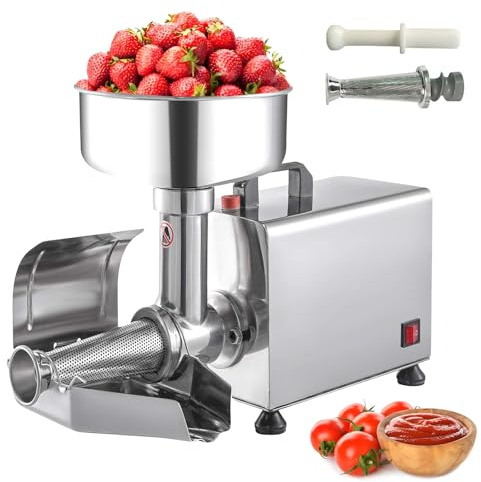 SAIYERUS Colador de Tomates Eléctrico de 450 W, Prensa Comercial para Alimentos, Exprimidor de Mermeladas y Salsas, Exprimidor de Frutas de Acero Inoxidable, para Molino de Alimentos y Enlatado,220V