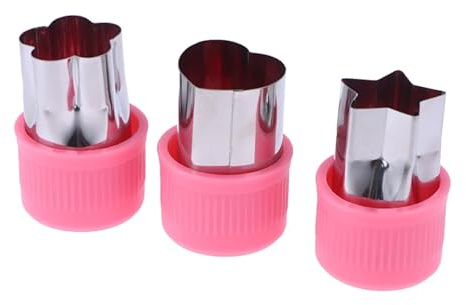3Pcs/Set Star Heart Flower Shape Vegetables Cutter Plastic Handle Portable Stainless Steel Fruit Cutting Kitchen Gadgets(A)