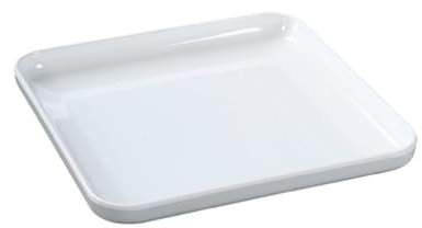 Assiette creuse carrée en porcelaine blanche de style nordique simple et délicate – Assiette carrée de 25,4 cm