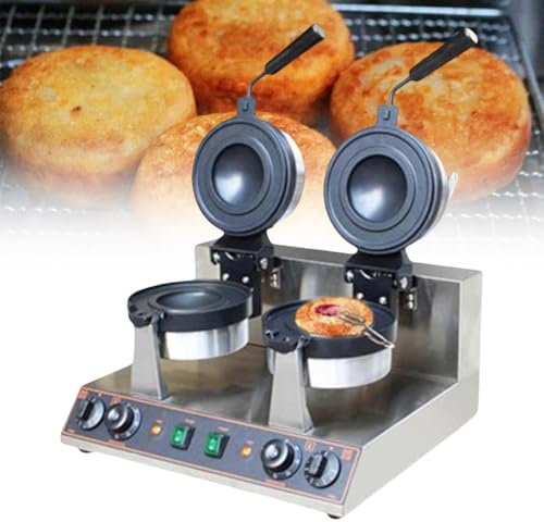 Presse à Hamburger, Machine à gaufres, gaufrier, Plaque de Cuisson antiadhésive, Chauffage Rapide, pour boulangeries et cantines (Double tête)