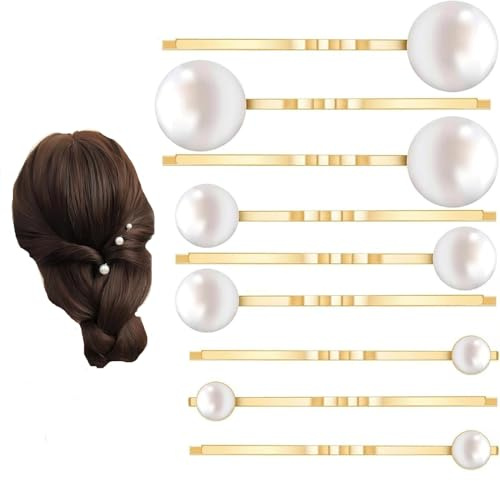 Forcine per Capelli con Perle da Sposa,9 Pezzi Eleganti Fermagli a Forma di U per Matrimonio,Decorazioni con Perle,Accessori Capelli Sposa,per Matrimonio,Ballo di Fine Anno,Festa
