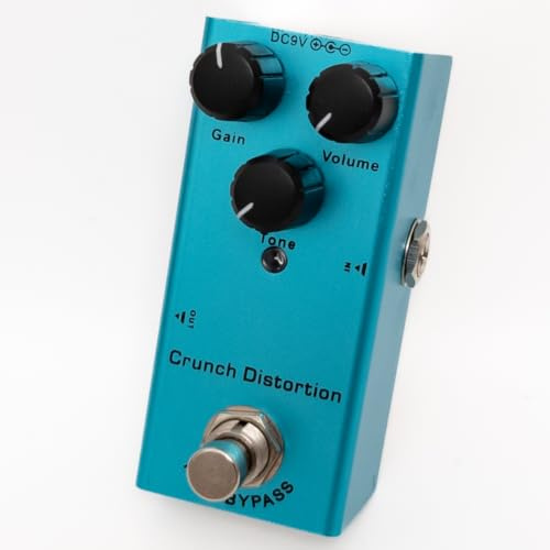 Mini Guitar Effects Pedal True Bypass, Vintage Overdrive, Distortion, Analog & Digital Delay, Classic Chorus, Phaser, Tremolo – Compact Portable Pedalboard for Electric Guitar (03-Crunch Distortion)