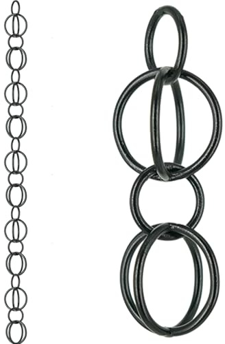 QIYFOZ Catena per la Pioggia in Alluminio da 4 m (13,1 Piedi) - Grondaia Decorativa per Esterni, Raccoglitore di Acqua piovana, Finitura Nera, Elemento Decorativo per grondaie e