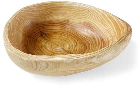 Obstschale Holz Handgefertigt – Natürliche Holzschale Deko in Unregelmäßiger Form, Rustikale Salatschüssel Holz für Obst, Snacks oder Tischdekoration, Ideal für Küche & Wohnzimmer (20-24 cm)