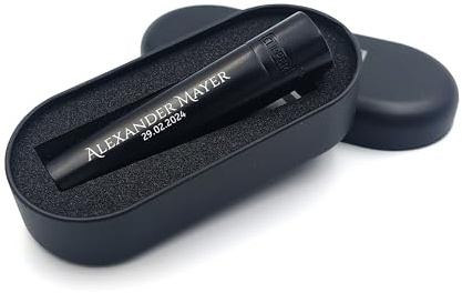 Clipper Feuerzeug mit Gravur – Personalisierbares Metallfeuerzeug in Geschenkbox – nachfüllbar – für Männer & Frauen – Individuelles Geschenk zu Geburtstag, Weihnachten, Hochzeit – Farbe Schwarz