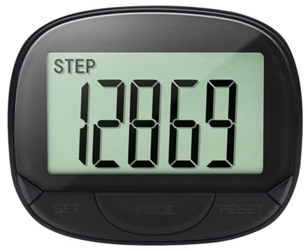 Podomètre 3D pour La Marche, Podomètre De Marche 3D avec Clip Écran LCD, Podomètres Numérique Portable, Moniteur De Pas Précis Grand Écran pour Enfant Hommes Femmes Adultes