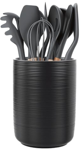 DoocliB Soporte Utensilios Cocina de Cerámica Para Cuchillo y Tenedor