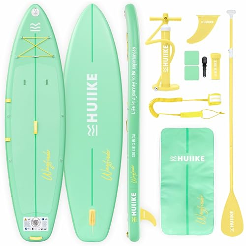 HUIIKE Tabla Paddle Surf Hinchable Touring con Accesorios Incluidos, Remo, Quilla, Leash, Inflador y Mochila. Stand Up Paddle Board Gran Estabilidad y Resistencia. Convertible en Kayak