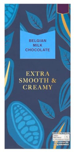 Belgian Milk Chocolate Extra Smooth & Creamy Bar 100g,Suitable for Vegetarians