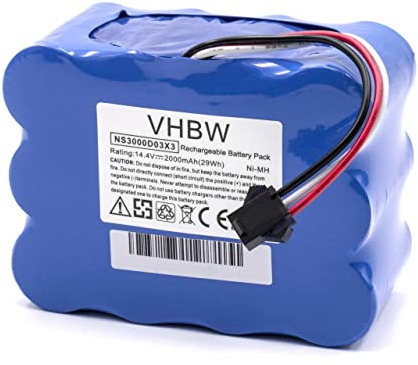 vhbw Batterie Compatible avec H.Koenig SWR22 | aspirateur (2000mAh, 14,4V, NiMH)