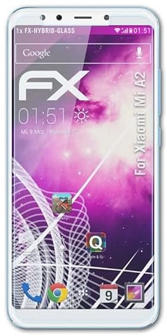 atFoliX Lámina Protectora de plástico Cristal compatible con Xiaomi Mi A2 Película Vidrio, 9H Hybrid-Glass FX Protector Pantalla Vidrio templado de plástico