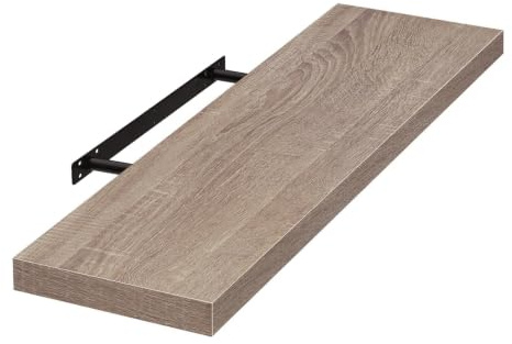 EUGAD Wandregal Wandboard Buchregal, Helles Kaffeebraunes 120cm, MDF 1er | Geeignet für die Montage in Wohn-, Schlaf- und Badezimmern, Fluren sowie Küchen