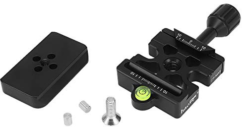 Haoge CP-MAS Quick Release Clamp Bracket with RC4 / 400PL Base Adapter Convertor for Manfrotto RC4 System to Arca-Swiss Compatible, Fit 400PL / 405/410 / RC4 Heads