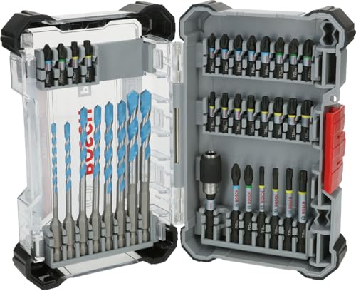 Bosch 35x PRO Impact Mixed Set, 35-tlg. (für Beton, Weiche Fliesen, 200 x 107 mm, Professional Zubehör Schraubendreher, Schraubendreher)