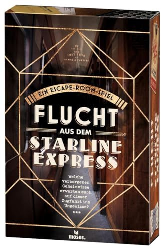 Moses 90365 Flucht aus dem Starline Express | Das Escape-Room-Spiel | Wieder verwendbar | Level: Einsteiger, ab 12 Jahren, White