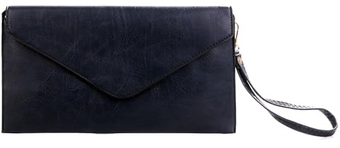 Wedmay Womens Large Clutch Bag Ladies Envelope Style Bag Wristlet Strap Evening Bag