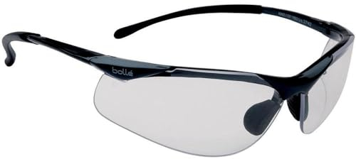 Bolle CONTOUR PSSCONT-C10 Safety Glasses with Clear Lenses Resistant to Stress, Fog, UVA and UVB