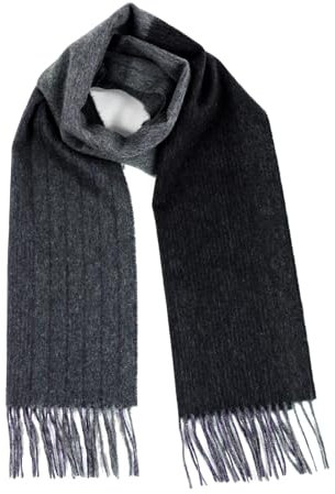 MayTree Kaschmir-Schal für Damen und Herren - Weicher Wollschal aus 100% Kaschmir, gestreift, 180 x 30 cm - Luxuriöser Winter-Schal - gestreift violett