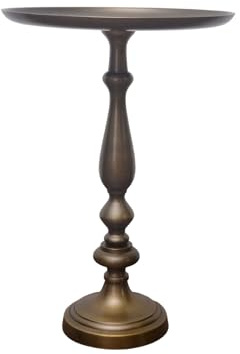 Aspect Sana Aluminum Accent Side Table (Antique Brass), Metal, 38 dia x 55(H) cm