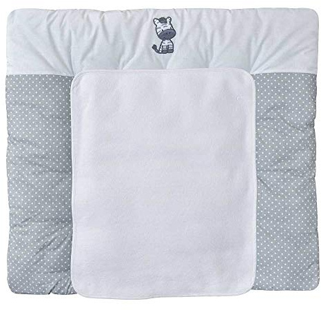 Baby Delux Wickelauflage 70x75 cm weiche Wickelunterlage Wickeltischauflage mit Frotteeauflage wasserdicht waschbar (Zebra)