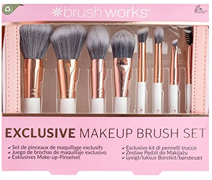 Brushworks Exclusive Set med borstar, Vit, Roséguldfärgad, En Storlek