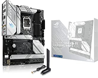 ASUS ROG Strix B660-A Gaming WiFi Mainboard Sockel Intel LGA 1700 (Intel B660, mATX, DDR5 Speicher, PCIe 5.0, WiFi 6, 2X M.2, Aura Sync), Weiß