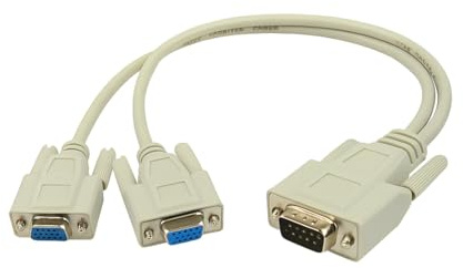 Bolwins J14S VGA Splitter Kabel Adapter 1x2 – S-VGA Splitter Y-Kabel für Beamer, Monitor und PC