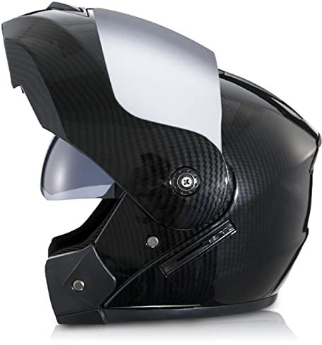 Motorradhelm Integralhelm mit Doppelvisier Sonnenblende Outdoor Integralhelm Klapphelm Motorradhelm,DOT/ECE-Zertifiziert Motorrad Modularer Helm füR Damen Und Herren Erwachsene L,S=55-56cm