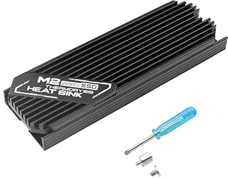 YACSEJAO M.2 2280 SSD Kühlkörper M.2 Kühlkörper NVMe Kühler mit Thermo-Silikonpad für PC M.2 PCIE NVMe SSD, Schwarz