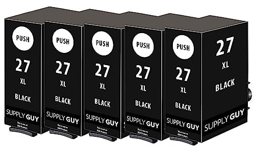 Supply Guy Druckerpatronen kompatibel mit Epson 27 XL Schwarz passend für WF3600 WF3620 WF3640 WF7110 WF7210 WF7600 WF7610 WF7615 WF7620 WF7700 WF7710 WF7715 WF7720 (5 Patronen)