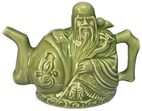 Assassin's Teapot - Handmade in China, Two-Heart & Mandarin Duck Design, Backflow Pot & Bogu Rack Ornaments Souvenir