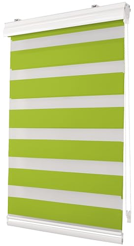 Deco4Me Premium Klemmfix Doppelrollo mit Kassette (Grün, 120 x 150 cm) - lichtdurchlässig & Blickdicht - Duo Vario Rollo für Fenster ohne Bohren (Stoffbreite 116 cm)