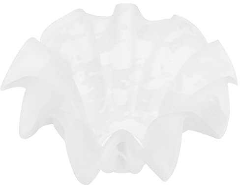 OSALADI Replacement Lamp Shade Frosted Glass Lampshade White Glass Lamp Shade Replacement Flower Shaped Light Shade Cover for Bedroom Living Room Tulip Glass Shade
