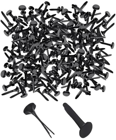 NyxSeat 100 Stück Schwarze runde Spitzen, Mini-Rundkopf-Clips, Muster-Clips, Ordner, gegabelte Spitzen, Büro-Aktenzubehör, geeignet für kreatives Heimwerken, Kinder-Handarbeit