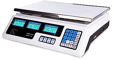 SQUADO Bilancia Elettronica Digitale Professionale da Banco per Alimenti Piatto in Acciaio Inox e Schermo LCD