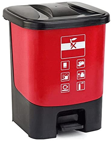 NOLLAM Pattumiera Pattumiera per smistamento con coperchio 20L/5.2Gallon Pattumiera a pedale per esterni con 2 scomparti per uso industriale cucina domestica Cucina