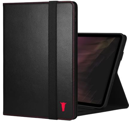 TORRO Lederhülle kompatibel mit iPad Pro 11 M5 / M4 - Echtleder iPad Pro 11 2025/2024 Hülle mit Standfunktion, Apple Pencil-Konnektivität und Wake/Sleep Funktion (Schwarz)