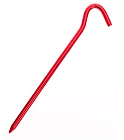 10 Stück 18 cm Aluminium-Zeltheringe mit Haken, leichte Zeltheringe für Gartenüberdachungen, Wandern, Aufstellen von Campingzelten, 10 Stück rot