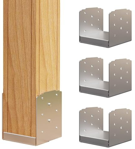 1Pcs 6x 6 Stainless Steel Post Base, Adjustable Post Anchor (Inner Size: 5.5 x 5.9), Post Bracket Fits for Wood Post, Wooden Posts Used to Protect Pavilions, Mailboxes and Decks