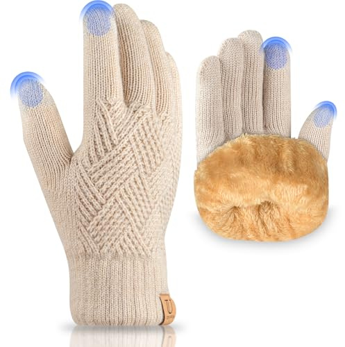 UKNOWISA Gants Hiver Thermique Gants Doublure en laine écran Tactile pour Cyclisme Randonnée Escalade Femme Homme