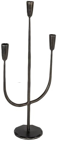 Creative Co-Op Tall Artisanal Metal Candelabra, Black