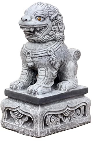 stoneandstyle Steinfigur Chinesischer Wächterlöwe Shī Löwe, frostfest, Steinguss