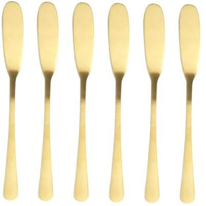 KICHOUSE 6 Stück Buttermesser Edelstahl 304 Rostbeständig Butterstreicher Sahnemesser für Küche Gastronomie Backen