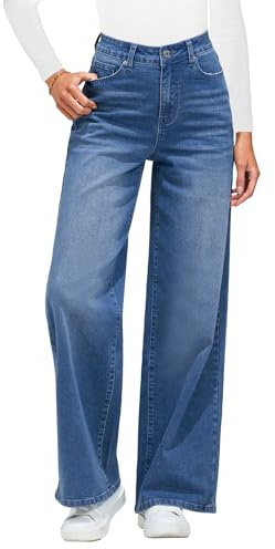 Roskiky Jeans Hose Damen Baggy Hose Fresh Bright Blue L