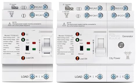 Interruptores selectores eléctricos de transferencia automática de potencia dual pequeños LN 220V, ininterrumpidos, 2P, 4P, 63A, TOQ6, 1 unidad(4P)