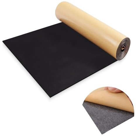 LSGCQ Rotolo di schiuma adesivo multifunzionale rotolo gommapiuma fogli di schiuma tappetino antivibrante (300mm×1,5mm×1,5m, Nero)