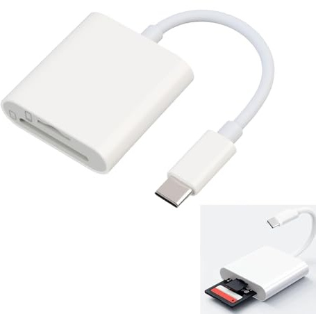 SD Kartenleser USB C, 2 in 1 USB-C auf Kartenleser Adapter, Tragbarer SD Card Reader für SDHC/SDXC/MicroSD/Micro SDHC/Micro SDXC,Kompakter Adapter Karte für Laptop Tablet Smartphone
