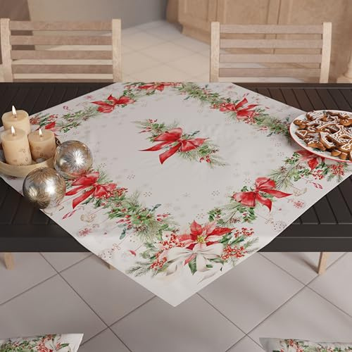 PETTI Artigiani Italiani - Centrotavola Natalizio per Tavolo Cucina, Runner Tavola 90x90 cm, Centro Tavola Ghirlanda, 100% Made in Itay