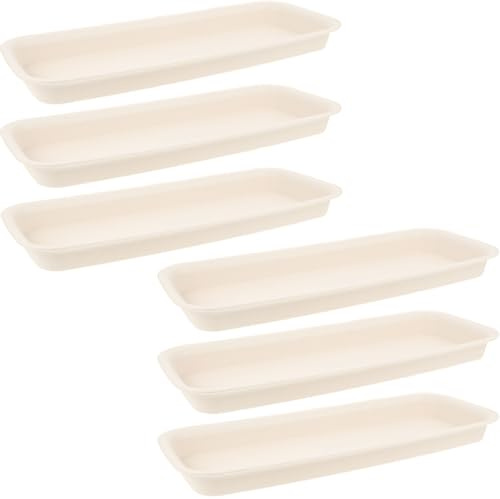 TOYANDONA 6 Sottovasi Rettangolari in Plastica PP Vassoi per Fioriere Base Resistente per Vasi da Piante Mantengono Superfici Pulite Adatti per Casa e Giardino