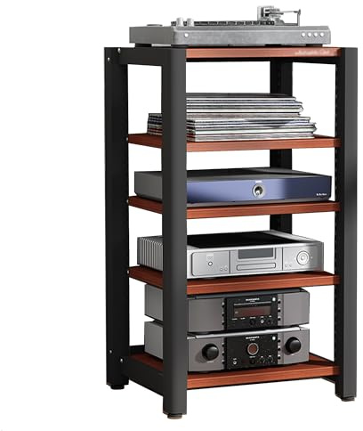 Modern Turntable Stand TV Unit & Media ShelfStylish Audio Rack for Living Room Entertainment Center SpaceSaving Design for Vinyl & Electronics